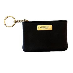 🖤 VICTORIA’S SECRET Black + Gold Keychain Wallet